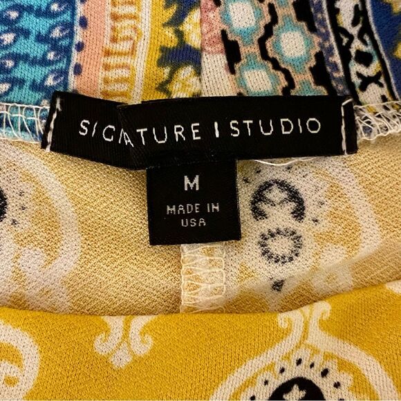 Signature Studio A Line Dress Sleeveless Knee Length Womens Size M Multi Pattern - Picture 4 of 5